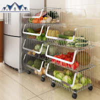 厨房家居用品大全置物架蔬菜收纳架子 304不锈钢多层沥水收纳筐 三维工匠