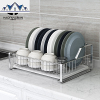 304不锈钢厨房碗架沥水架晾放碗筷沥碗柜碗盘用品收纳盒置物架子 三维工匠