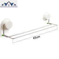 厨房抹布架 304不锈钢挂杆沥水架免打孔吸盘双杆毛巾架收纳置物架 三维工匠