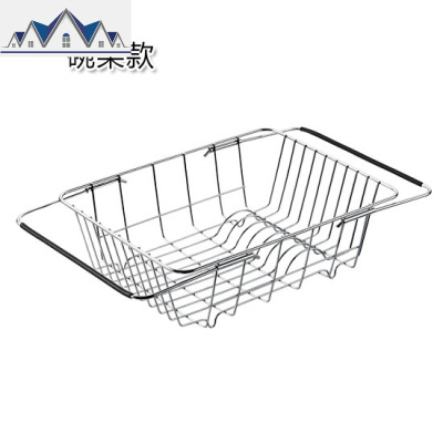 厨房水沥水架304不锈钢沥水篮水池洗菜盆伸缩洗碗置物架 三维工匠