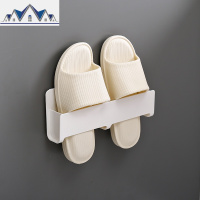 浴室拖鞋架卫生间免打孔厕所墙上沥水后置物墙壁壁挂式收纳 三维工匠收纳层架