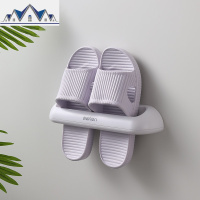 浴室拖鞋架卫生间置物架壁挂墙式免打孔挂钩厕所收纳可折叠式 三维工匠