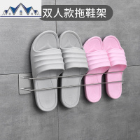 浴室拖鞋架墙壁挂式免打孔不锈钢厕所卫生间家用后收纳简易沥水 三维工匠收纳层架