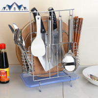 厨房置物架菜刀架多功能砧板架放勺子沥水筷子笼筒可挂餐具储物架 三维工匠