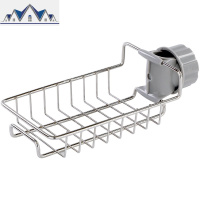 不锈钢厨房水龙头夹式置物架水水池洗碗布沥水篮收纳抹布挂架 三维工匠