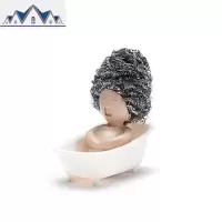 创意贵妇沐浴钢丝球洗碗海绵沥水置物架趣味厨房百洁布女王收纳盒 三维工匠