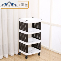 多层塑料厨房置物架浴室卫生间收纳架卧室客厅整理架落地储物架子 三维工匠