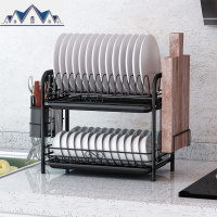 沥水碗架厨房内置收纳架带盖置物架晾放碗碟盘子家用不锈落地三层 三维工匠