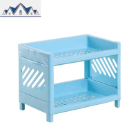 桌面杂物整理架浴室收纳架家用塑料双层迷你架厨房调味瓶置物架 三维工匠