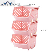 厨房置物架落地多层收纳筐家用菜篮子蔬菜调料架夹缝收纳架叠 三维工匠