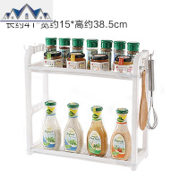 厨房置物架调味调料用品用具刀架两层收纳架落地式小百货双层架子 三维工匠