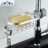 厨房收纳太空铝水龙头置物架挂篮海绵沥水架水收纳架抹布架 三维工匠