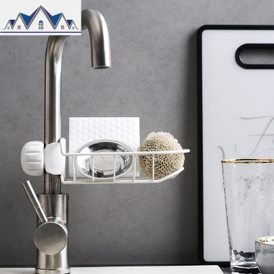 厨房水龙头置物架不锈钢洗碗水池收纳架子水架抹布沥水架海绵篮 三维工匠