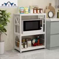 厨房用品置物架落地式多层储物收纳柜家用橱柜放锅烤箱微波炉架子 三维工匠