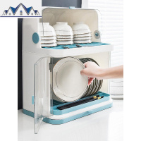 厨房碗筷收纳盒带盖放餐具装碗箱碟盘沥水塑料置物架家用放碗柜架 三维工匠
