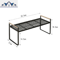 厨房铁艺双层调料瓶置物架 台面落地调味品收纳架调味架 单层锅架 三维工匠