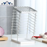 304不锈钢刀架厨房用品多功能收纳架免打孔刀具置物架落地菜刀座 三维工匠