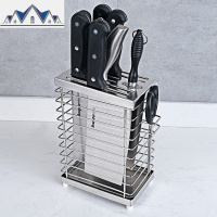 304不锈钢刀架厨房置物多功能刀具收纳菜刀插刀座沥水壁挂免打孔 三维工匠收纳层架