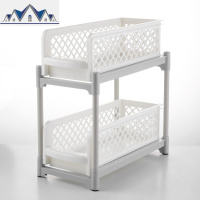 亮了设计 抽拉式多层置物架 厨房卫浴整理架可叠加 塑料镂空架子 三维工匠