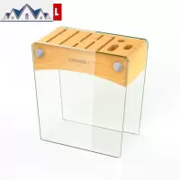 刀架厨房置物架 钢化玻璃楠竹原创刀座 菜刀架刀具收纳架 三维工匠