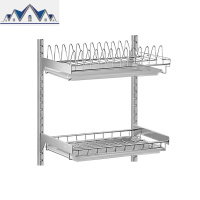 壁挂免打孔碗碟架304不锈钢沥水架 厨房挂墙放碗架晾碗收纳置物架 三维工匠