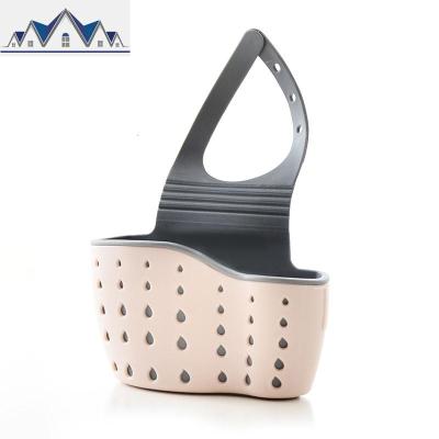 厨房水沥水篮塑料创意可挂式过滤筐洗碗菜盆厨具收纳置物架挂篮 三维工匠