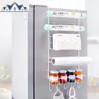 多功能六层冰箱挂架厨房创意保鲜袋卷纸冰箱侧壁挂式收纳置物架 三维工匠