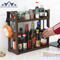 厨房双层置物架加厚免打孔调料调味收纳刀架落地筷子双层沥水厨具 三维工匠