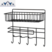 厨房用品收纳架家用置物架多层调料架壁挂免打孔多功能挂篮冰箱架 三维工匠