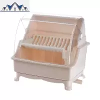 厨房碗筷收纳盒放碗沥水带盖迷你碗柜架餐具家用多功能碗碟置物架 三维工匠