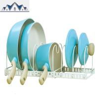 GULEK小清新伸缩坐式锅盖架厨房置物架沥水bruno收纳架砧板架 三维工匠