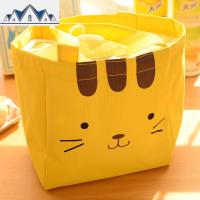 简约袋子提装带饭的手提包韩版韩国可爱小清新帆布便当防水女饭盒 三维工匠收纳包