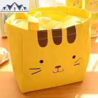 简约袋子提装带饭的手提包韩版韩国可爱小清新帆布便当防水女饭盒 三维工匠收纳包