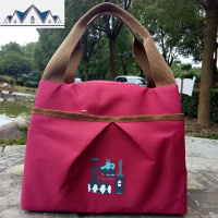 中号可爱防水防油手提饭盒袋牛津布上班族带饭包铝膜学生拎午餐包 三维工匠收纳包