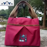 中号可爱防水防油手提饭盒袋牛津布上班族带饭包铝膜学生拎午餐包 三维工匠收纳包
