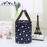 圆形保温饭盒袋保温袋带饭的手提袋子帆布便当包加厚铝箔饭盒包包 三维工匠收纳包