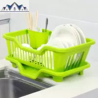 放碗框塑料筐溺水凉碗架离水厨房洗菜盆洗碗池沥水蓝空水碗盘架子 三维工匠收纳层架