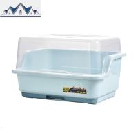 装碗筷收纳盒放碗箱沥水碗架厨房家用带盖碗盆碗碟置物架塑料碗柜 三维工匠