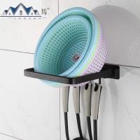 脸盆架免打孔壁挂家用沥水收纳架洗菜篮收纳架厨具用品厨房置物架 三维工匠