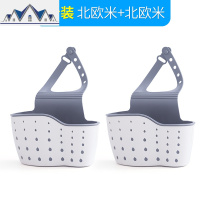 2个装厨房用品水沥水篮沥水架挂袋水池置物架洗碗海绵收纳挂篮 三维工匠