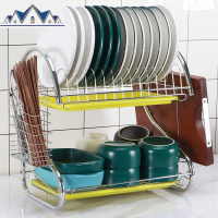 沥水架2层多功能碗盘碟筷子收纳盒置物架厨房用品用具储物架 三维工匠