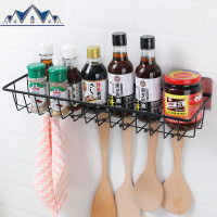 厨房置物架调味料架子家用铁艺免打孔壁挂式厨具用品沥水架收纳架 三维工匠