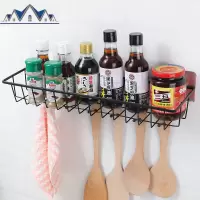 厨房置物架调味料架子家用铁艺免打孔壁挂式厨具用品沥水架收纳架 三维工匠