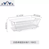 厨房碗架沥水架家用双层放碗筷碗碟餐具收纳盒台面置物架子 三维工匠