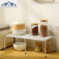 厨房置物架可伸缩厨房橱柜分层置物架家用收纳单层调料架橱柜碗碟 三维工匠