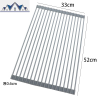 可折叠沥水架硅胶水上方收纳架洗碗池放碗架水篮置物架不锈钢网 三维工匠