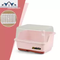 塑料全翻盖碗柜厨房沥水架餐具储物盒碗碟带盖收纳盒家用置物架 三维工匠