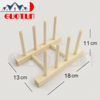 多功能盘子收纳架托家用厨房竹木陈列展示置物架碗碟餐盘沥水架 三维工匠