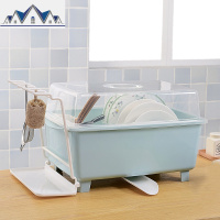 大号塑料碗柜厨房沥水碗架带盖碗筷餐具收纳盒放碗盘勺滤水置物架 三维工匠