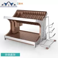 收纳放碗碟架筷子刀具多功能厨房台面置物架2层晾碗架沥水架 三维工匠